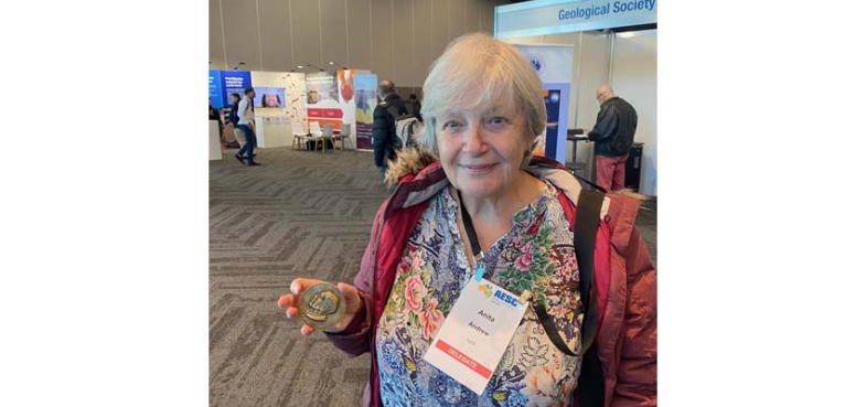 Anita Andrew – award from Geological Society